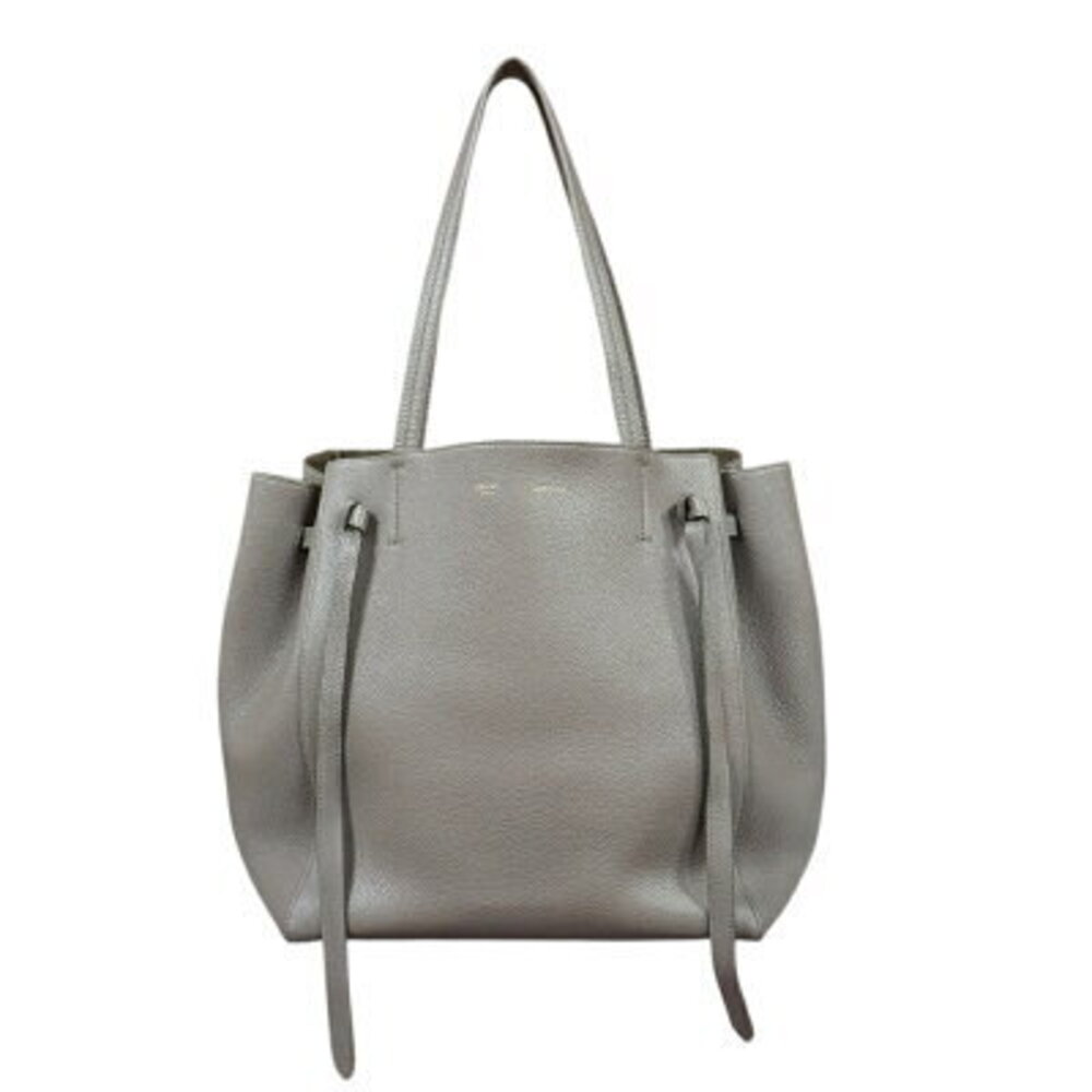 Celine Cabas Phantom Shoulder Bag Leather Gray
